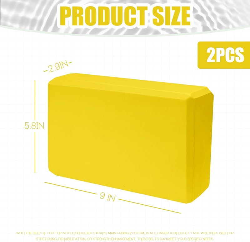 Septo 2 Pcs Yoga Blocks, 9"x6"x3" Foam Blocks Yoga Props for Pilates Stretching and Meditation Exercise Blocks Lightweight Yoga Essentials - Image 2